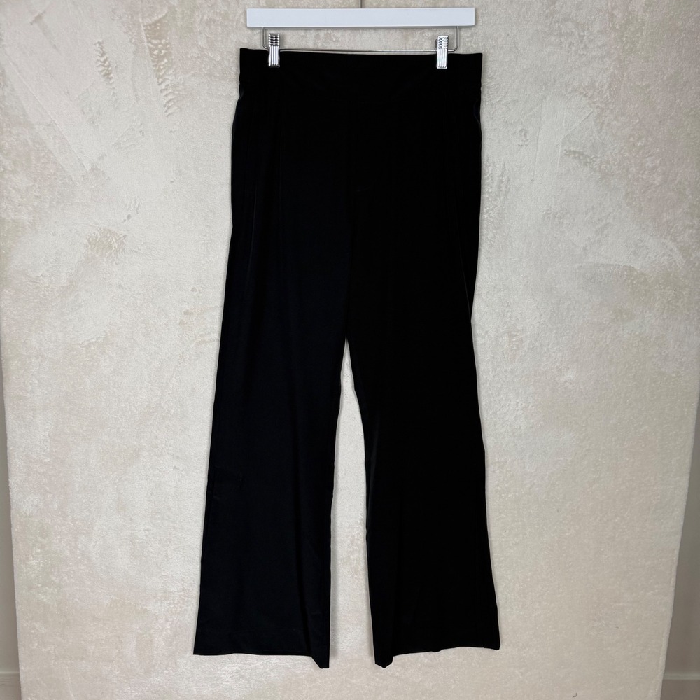 Soft Surroundings Wide Leg Pants Black‎ Side Slit Pull On Size S Miminalist